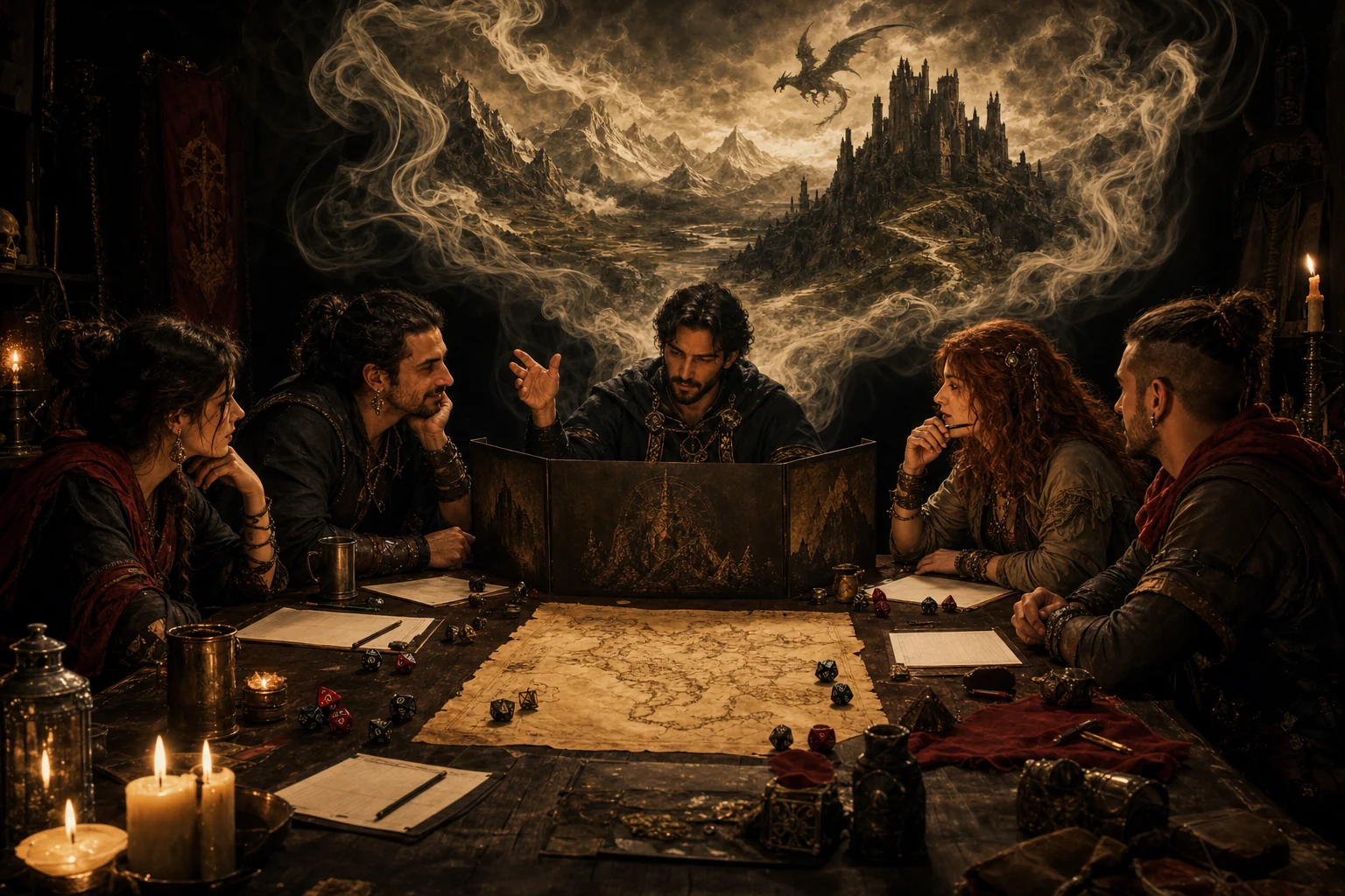 Gruppo di giocatori durante la prima sessione di Dungeons & Dragons